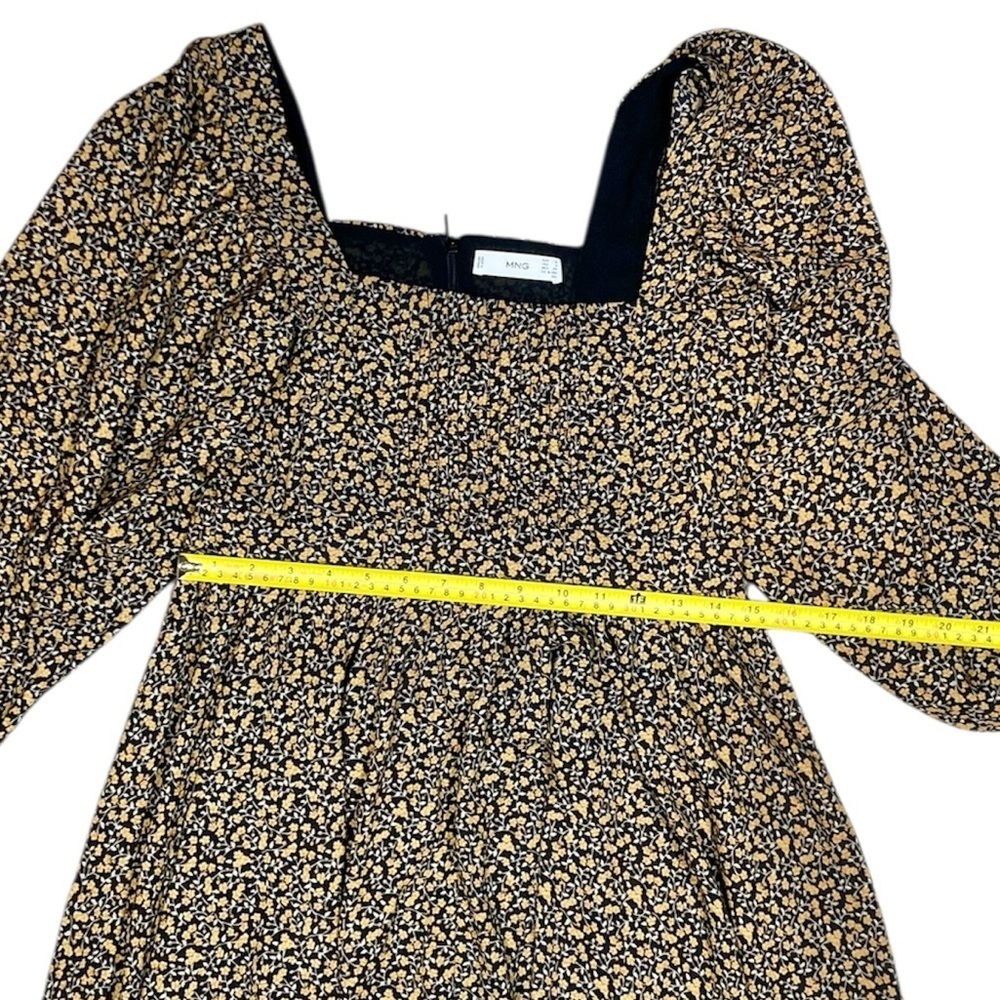 MANGO Floral Print Square Neck Mini Dress Size Small​​​ - Picture 5 of 6
